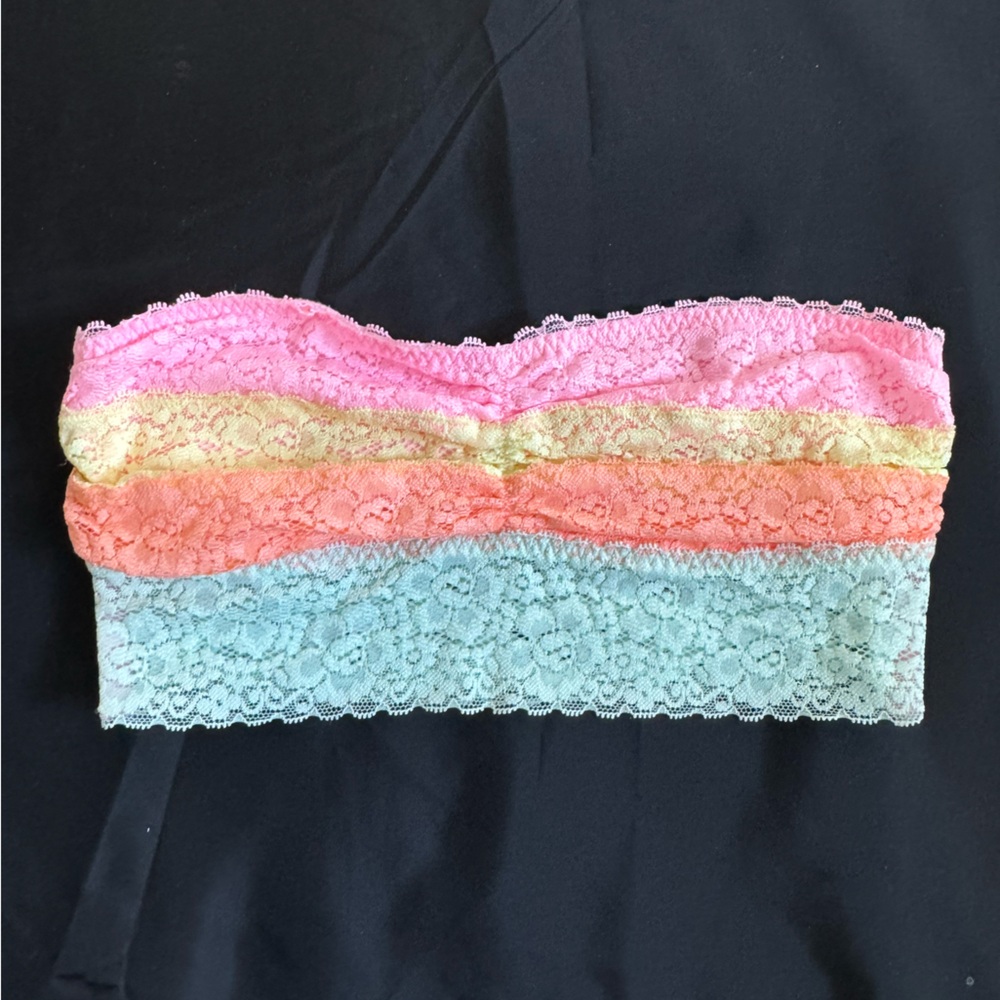 Victoria’s Secret lace bralette strapless multicolor pastels New Small